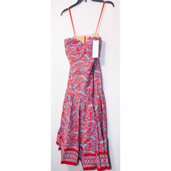 Sold VERONICA BEARD Strapless Floral Print Dress - Picture 3 of 8